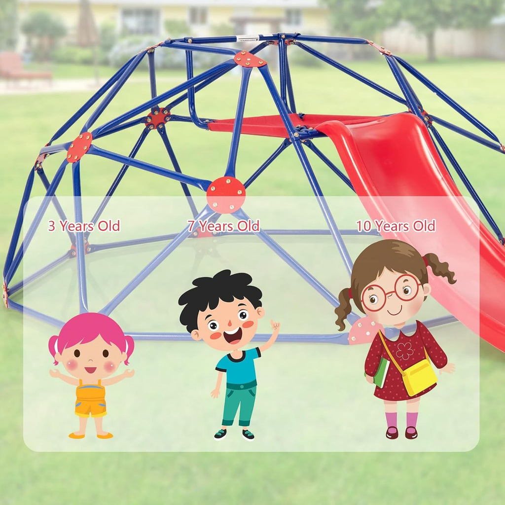 Olakids Climbing Dome with Slide Climb Structure Backyard Playground Center Equipment for Toddlers