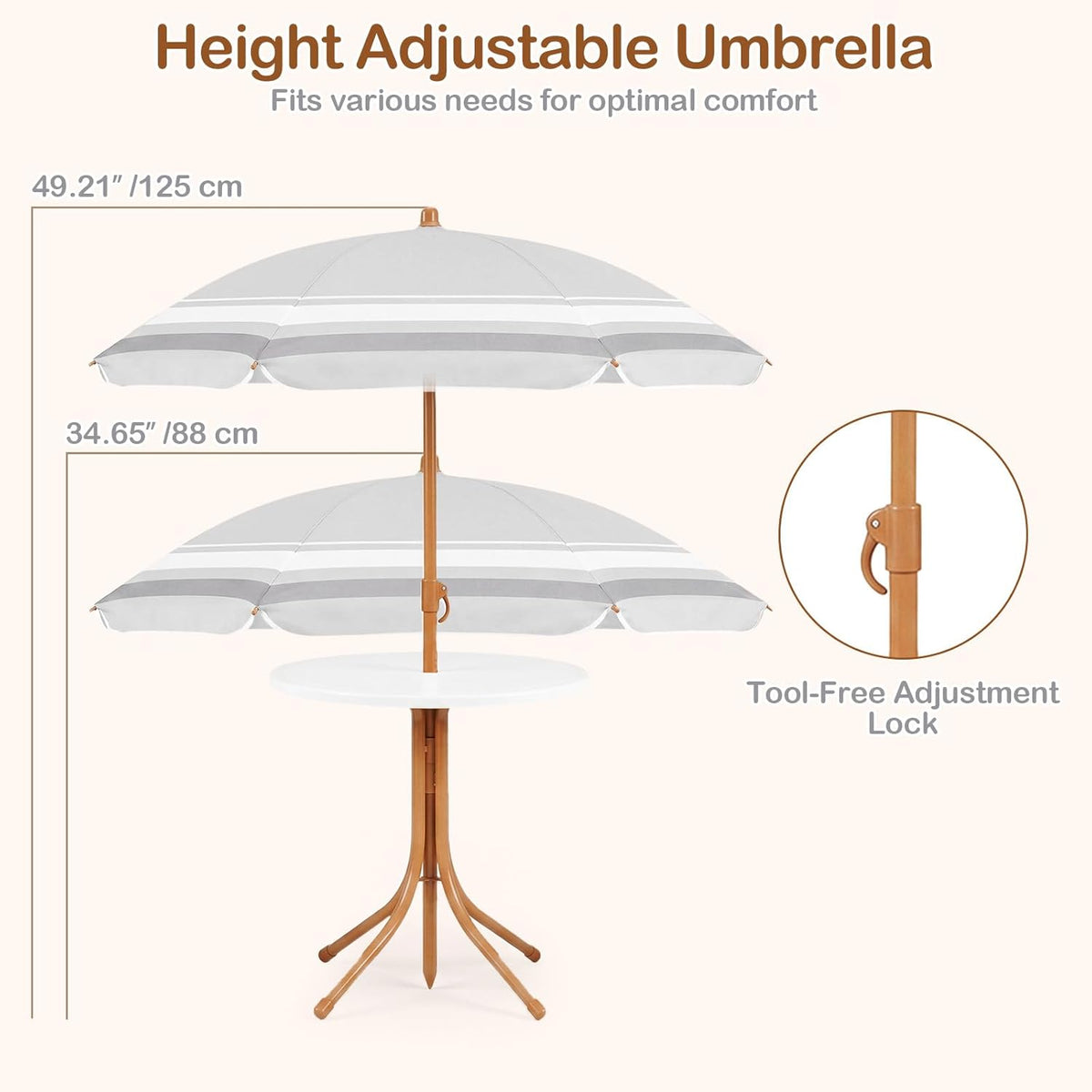 Olakids Kids Picnic Table, Outdoor Toddler Patio Furniture Set with 2 Folding Chairs Adjustable Foldable Umbrella for Garden Backyard Beach