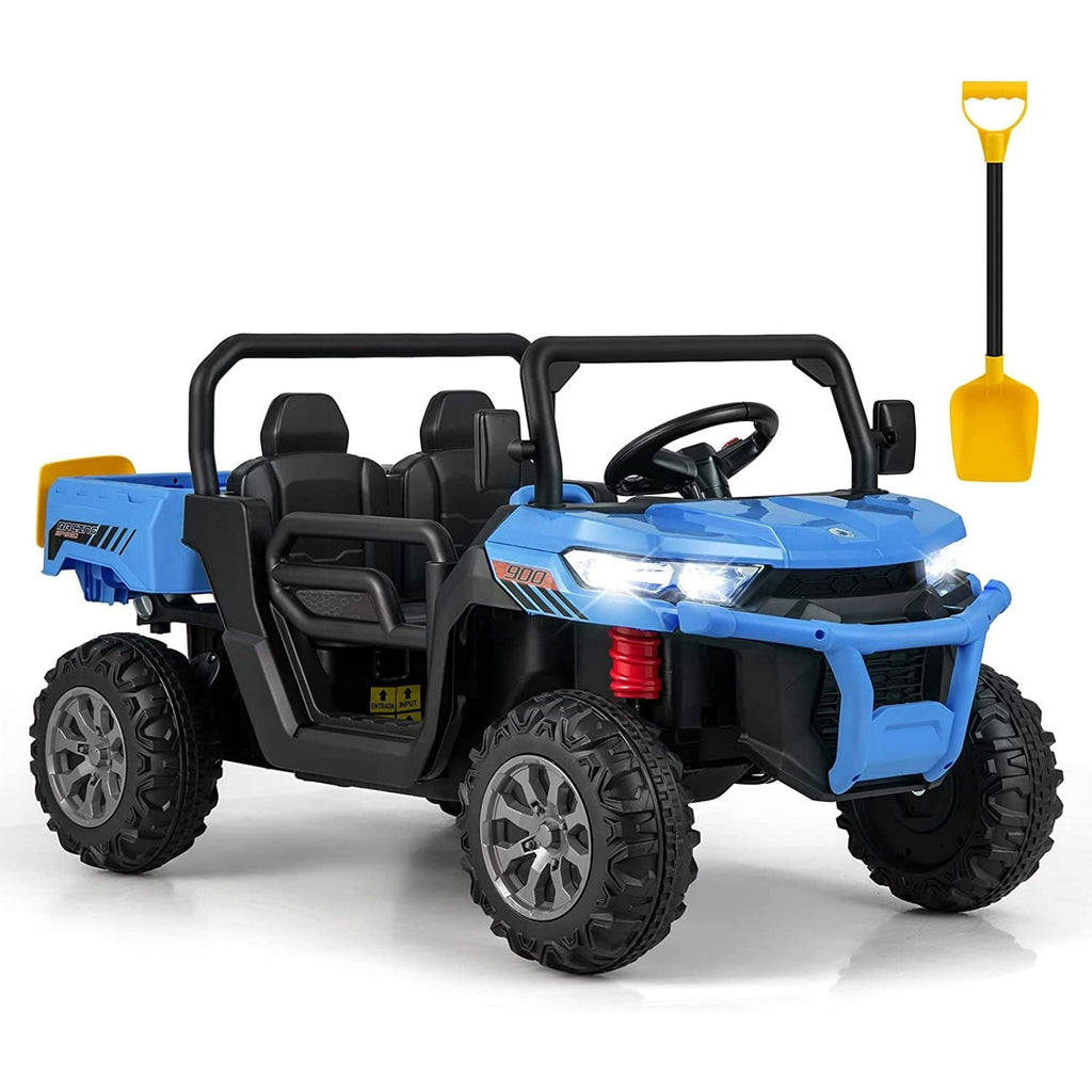 OLAKIDS 2 Seater Ride On UTV, 12V Kids Electric Vehicle Dump Truck