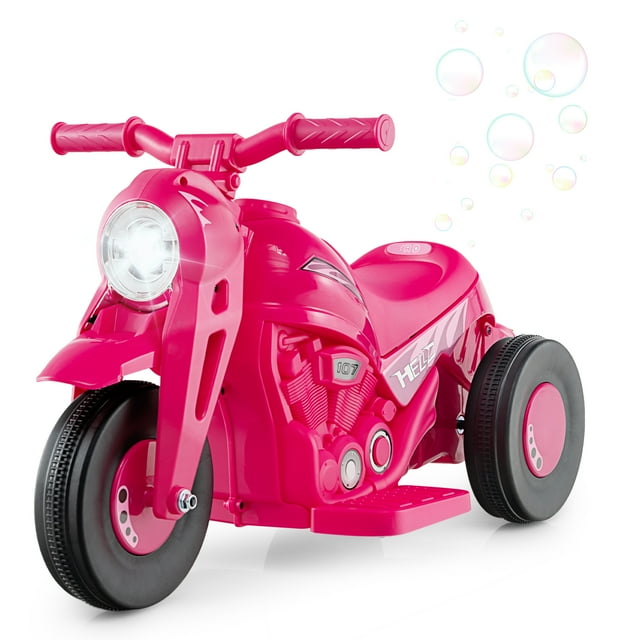 OLAKIDS 6V Kids Motorcycle Ride On with Automatic Bubble Function for Toddlers 3+