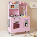 OLAKIDS Wooden Toddler Kitchen Playset with Adjustable Height, Sounds & Appliances