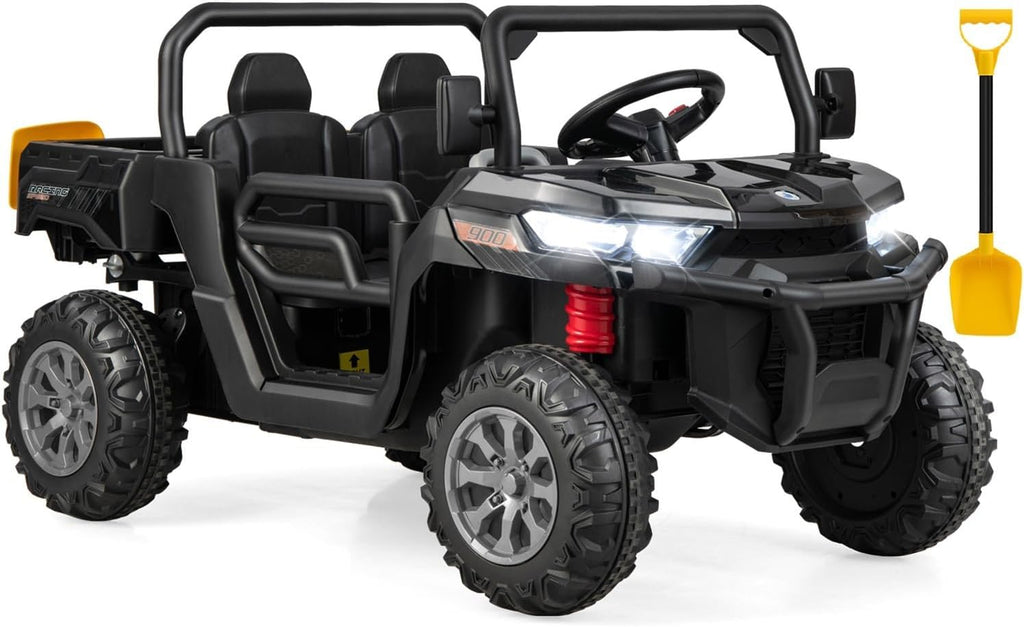 OLAKIDS 12V 2-Seat Off-Road UTV with Remote Control Dump Bed and Rocking Mode