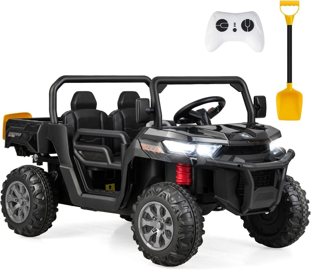 OLAKIDS 12V 2-Seat Off-Road UTV with Remote Control Dump Bed and Rocking Mode