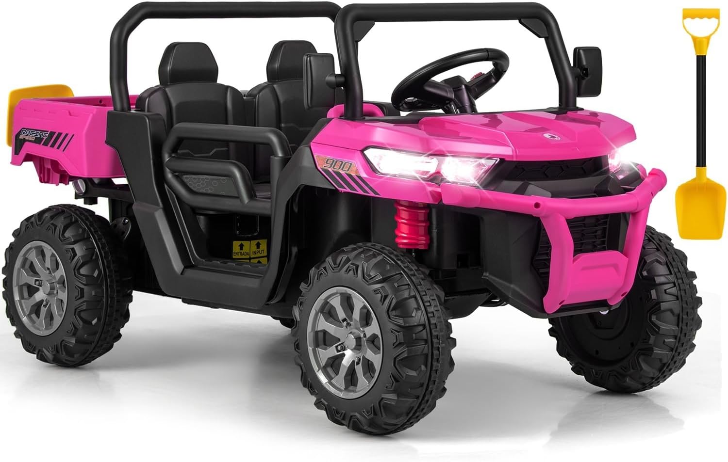 OLAKIDS 12V 2-Seat Off-Road UTV with Remote Control Dump Bed and Rocking Mode