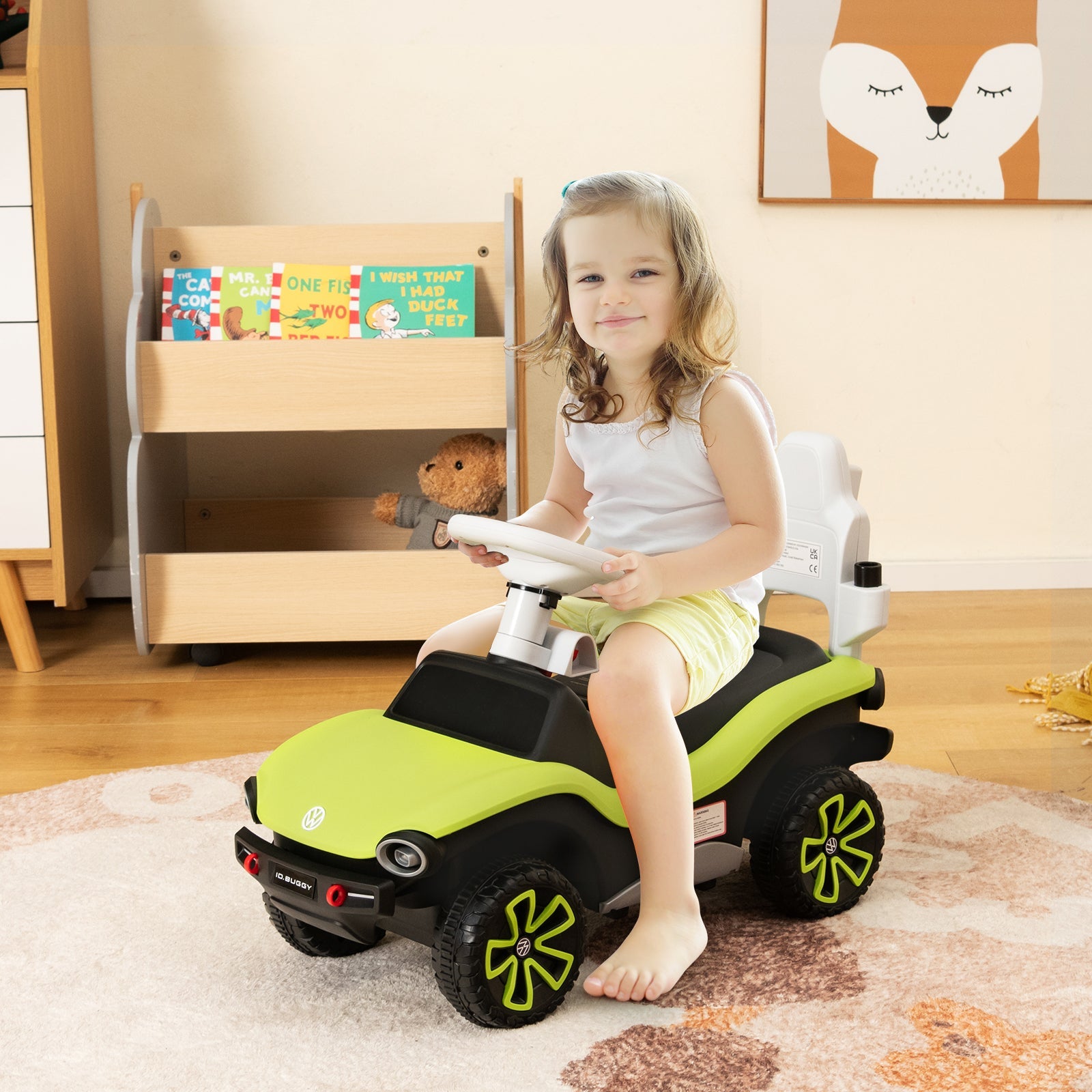 OLAKIDS 3 in 1 Ride on Push Car, Licensed Volkswagen ID. Buggy Sliding Toy