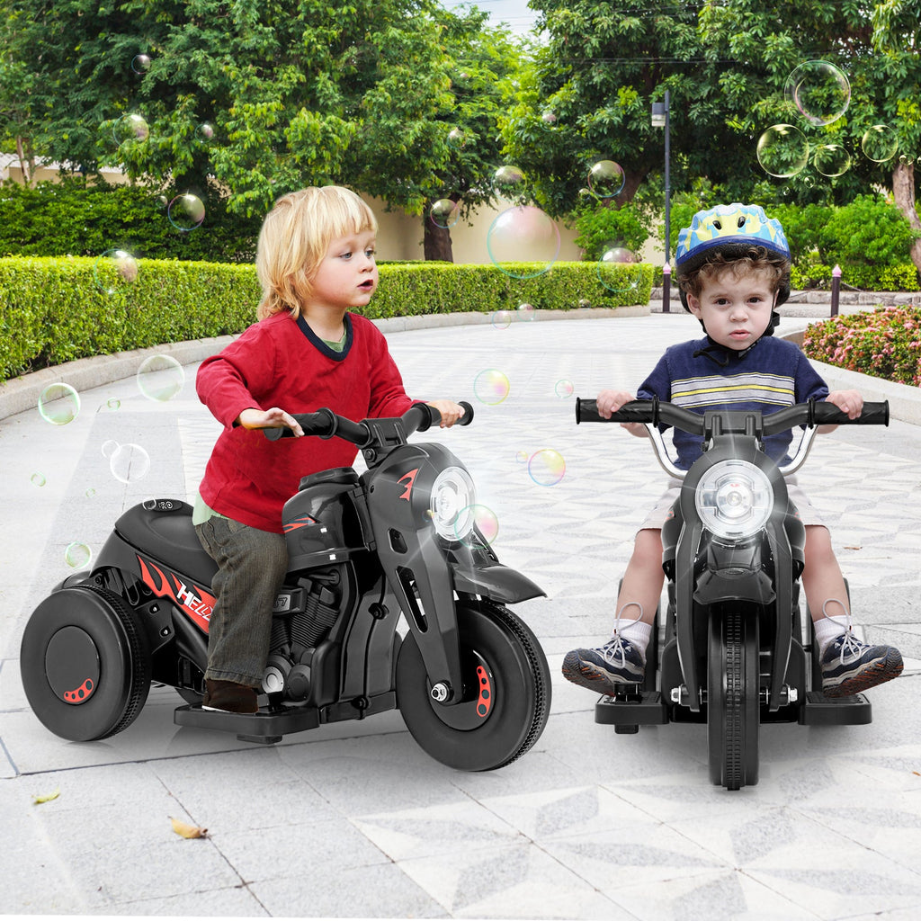 OLAKIDS 6V Kids Motorcycle Ride On with Automatic Bubble Function for Toddlers 3+