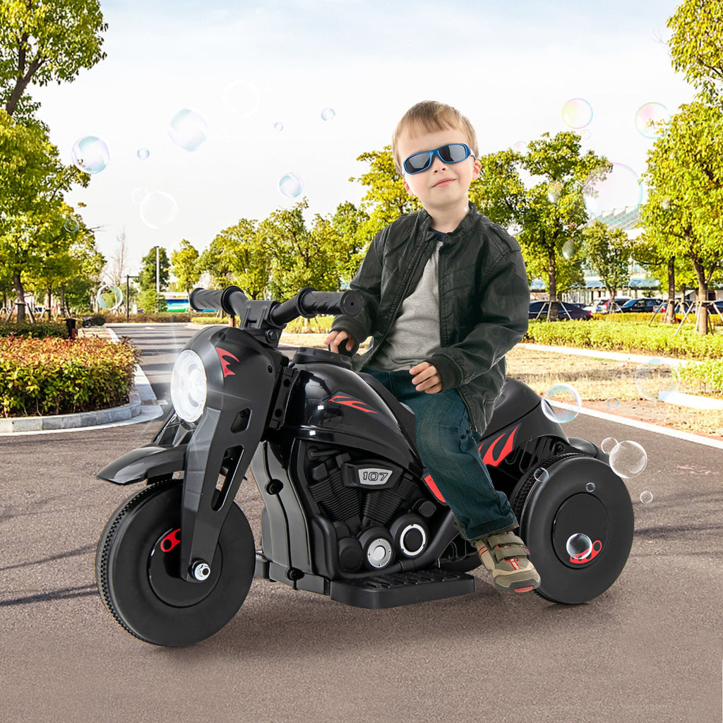 OLAKIDS 6V Kids Motorcycle Ride On with Automatic Bubble Function for Toddlers 3+