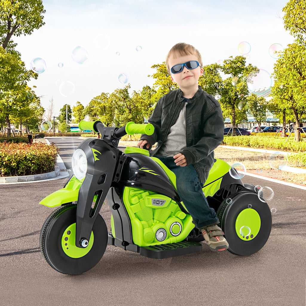 OLAKIDS 6V Kids Motorcycle Ride On with Automatic Bubble Function for Toddlers 3+