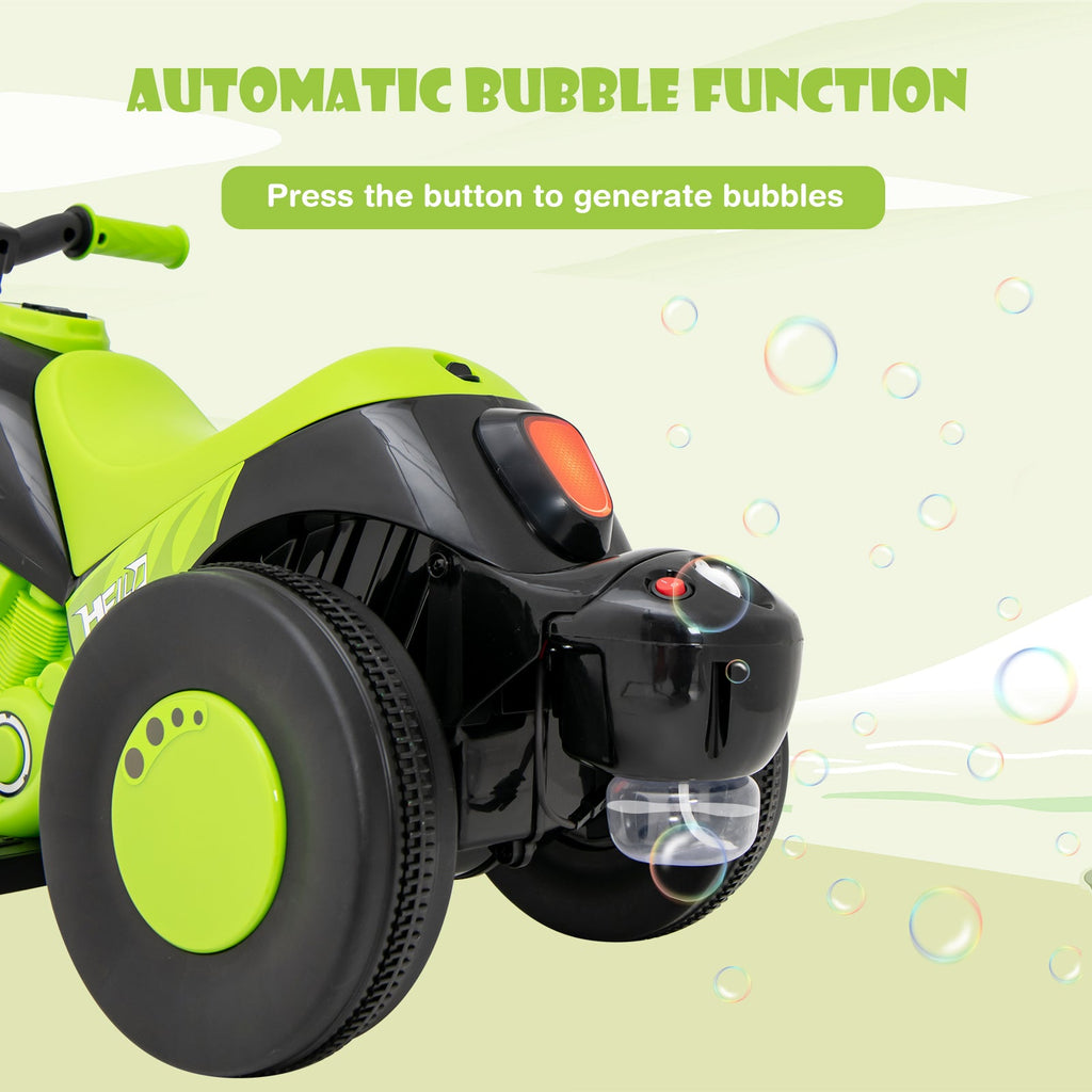 OLAKIDS 6V Kids Motorcycle Ride On with Automatic Bubble Function for Toddlers 3+