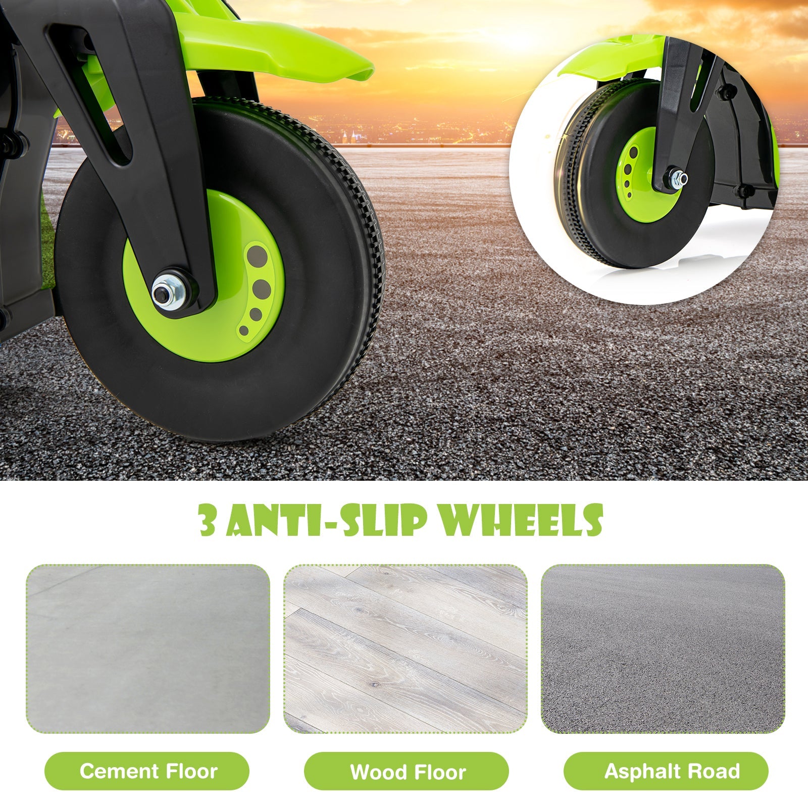 OLAKIDS 6V Kids Motorcycle Ride On with Automatic Bubble Function for Toddlers 3+