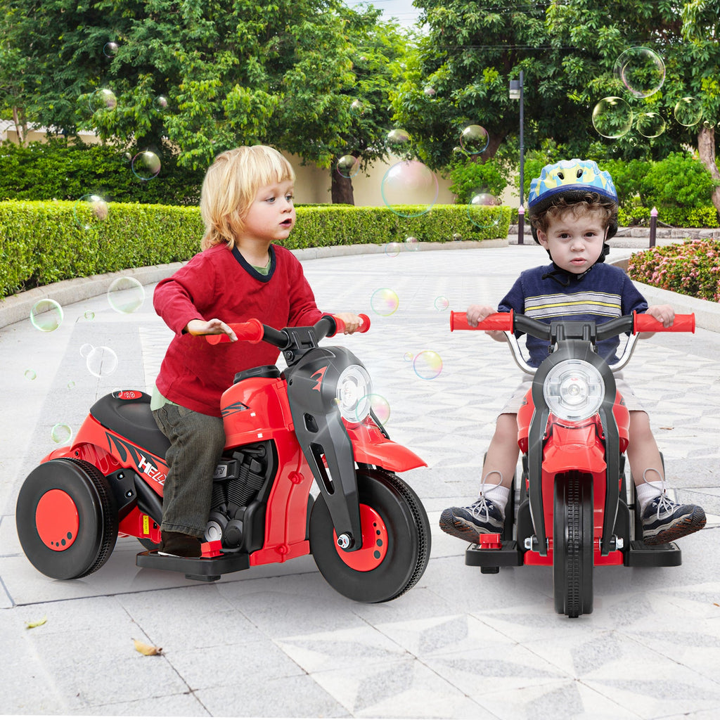 OLAKIDS 6V Kids Motorcycle Ride On with Automatic Bubble Function for Toddlers 3+