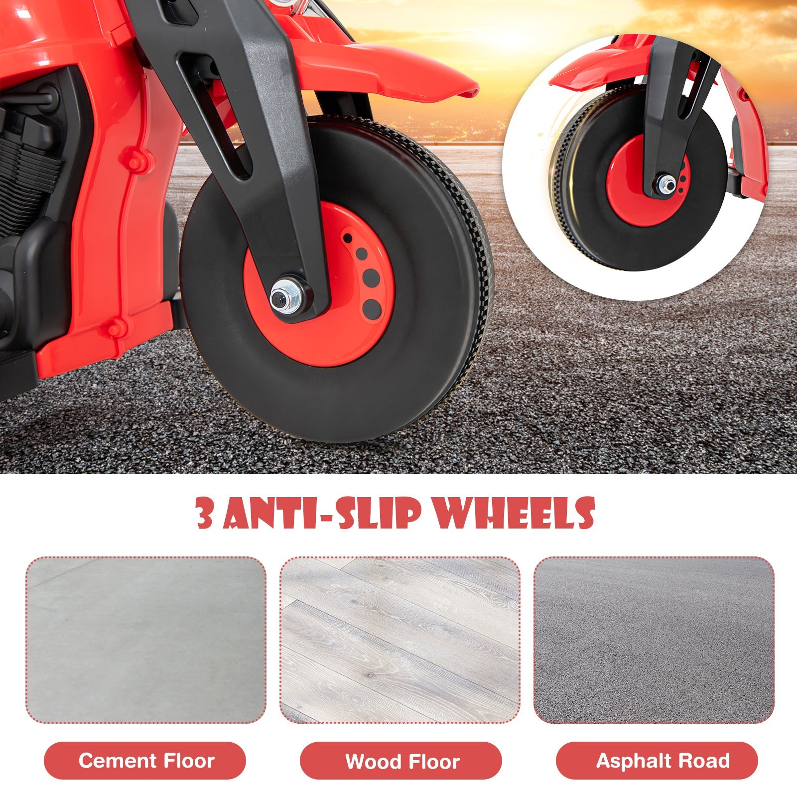 OLAKIDS 6V Kids Motorcycle Ride On with Automatic Bubble Function for Toddlers 3+