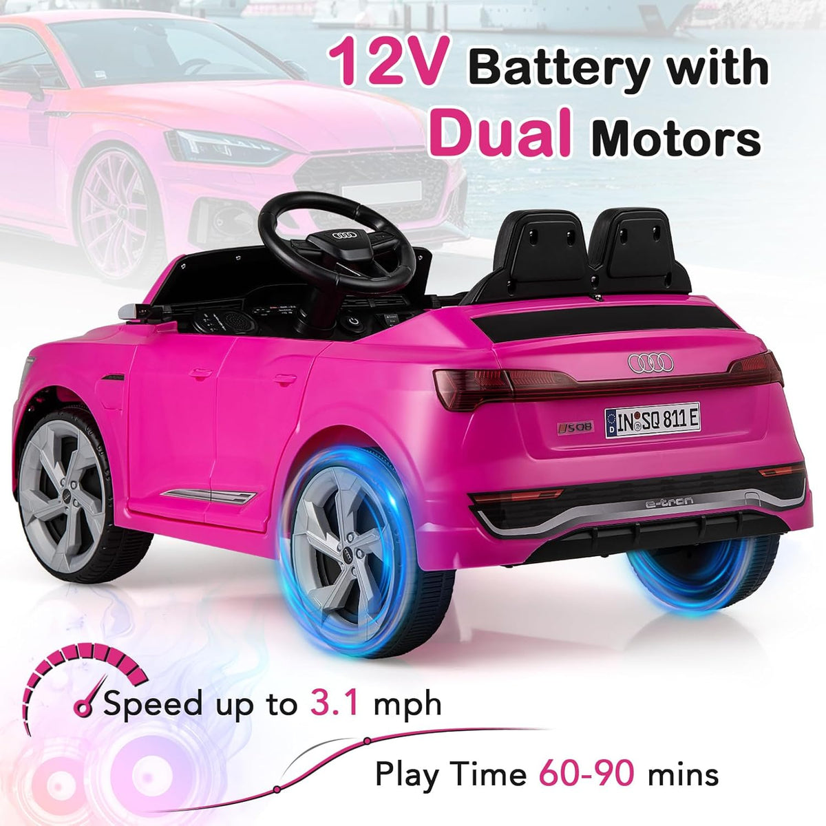 OLAKIDS Licensed 12V Audi SQ8 Ride on Car Kids Electric Vehicle with Remote Control