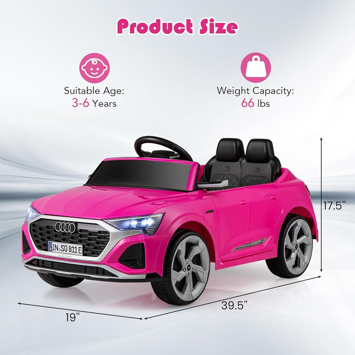 OLAKIDS Licensed 12V Audi SQ8 Ride on Car Kids Electric Vehicle with Remote Control