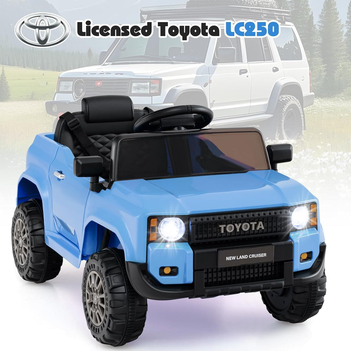 OLAKIDS Licensed Toyota LC250 Ride on Car 12V Kids Electric Vehicle with Remote Control