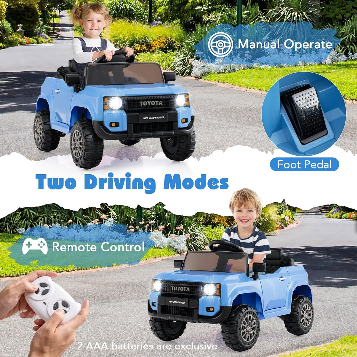 OLAKIDS Licensed Toyota LC250 Ride on Car 12V Kids Electric Vehicle with Remote Control