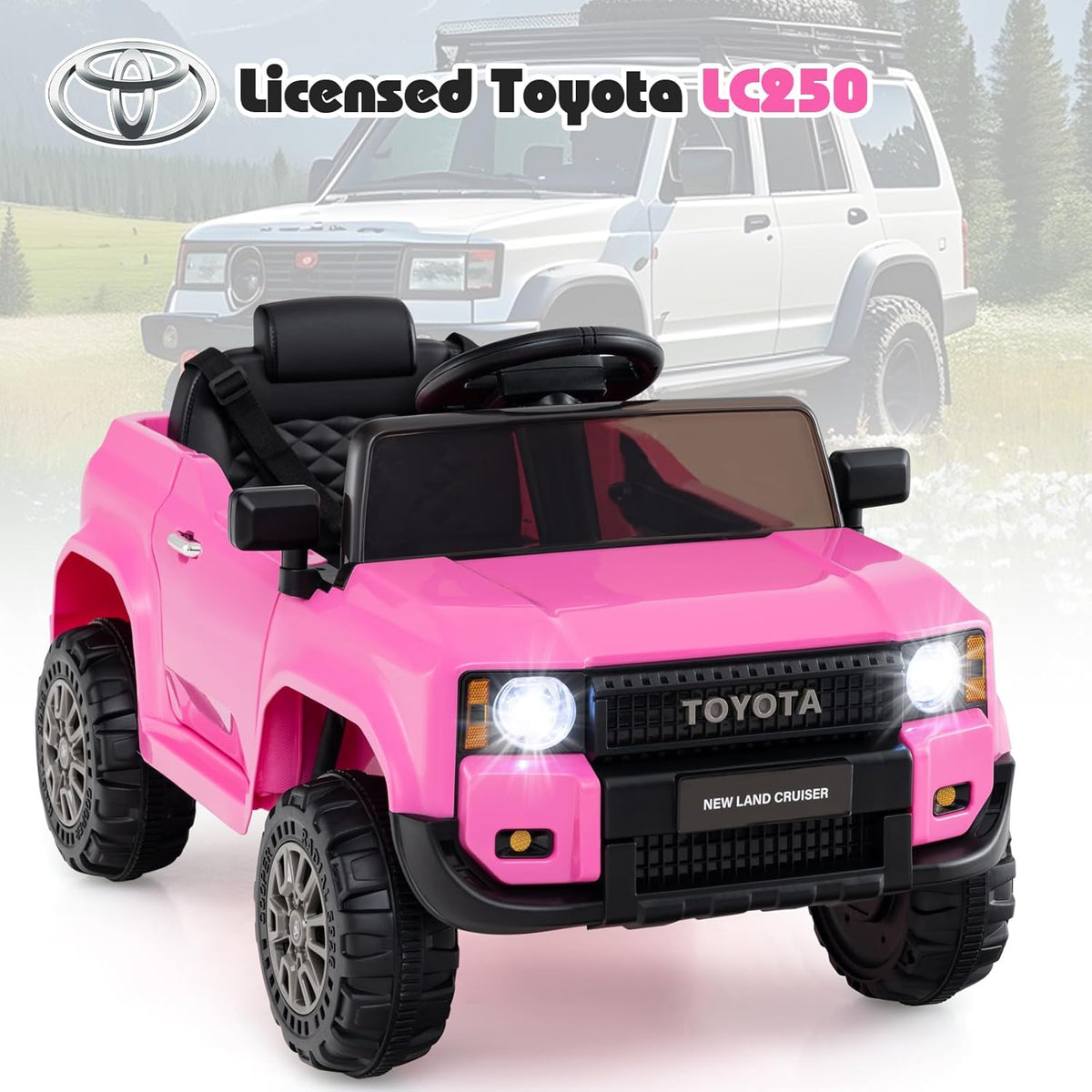 OLAKIDS Licensed Toyota LC250 Ride on Car 12V Kids Electric Vehicle with Remote Control