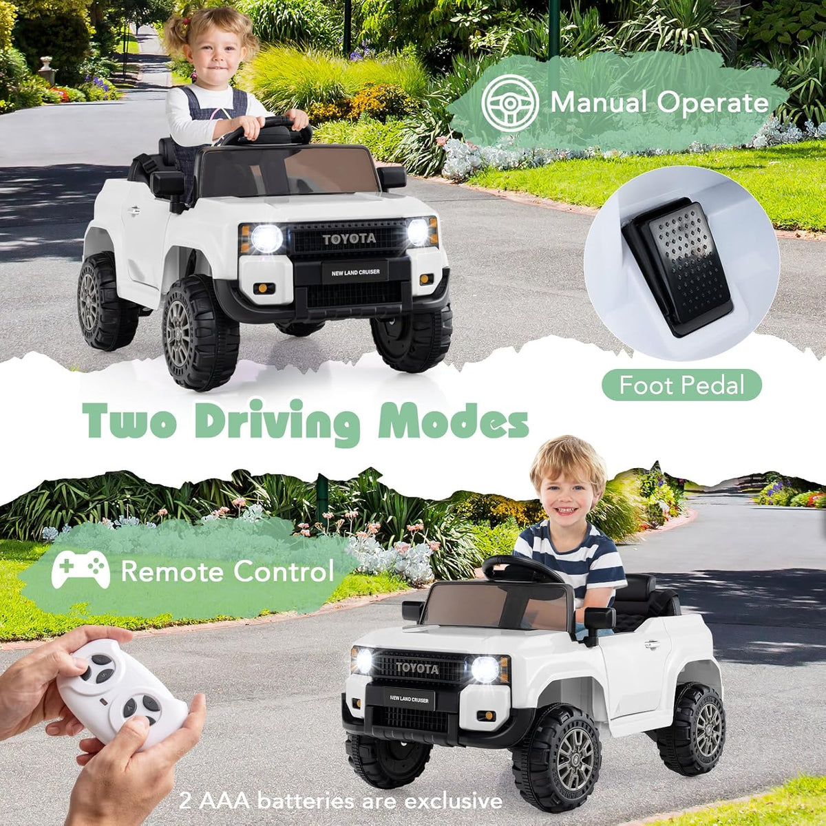 OLAKIDS Licensed Toyota LC250 Ride on Car 12V Kids Electric Vehicle with Remote Control