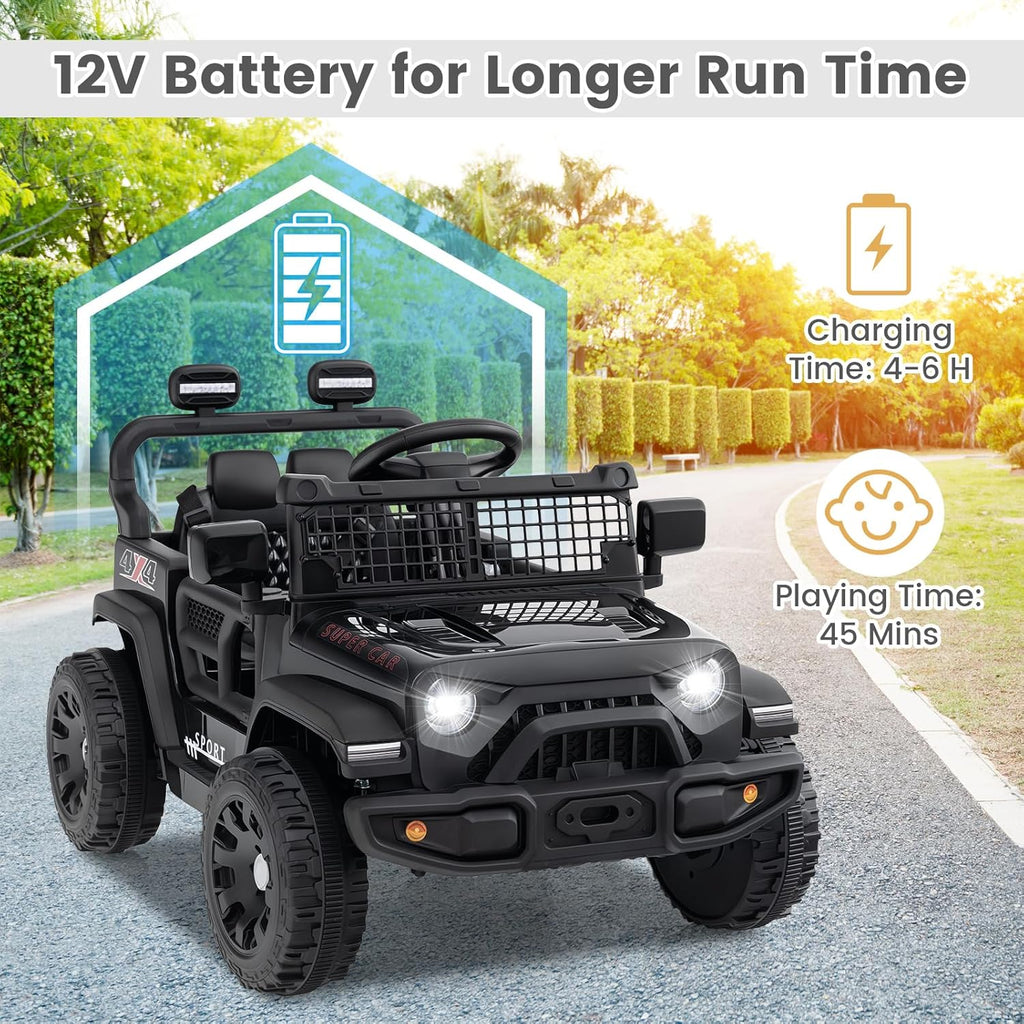 OLAKIDS 12V Ride On Truck, Battery Powered Electric Vehicle for Kids with Remote Control Ride on Toy for 3+ Boys Girls