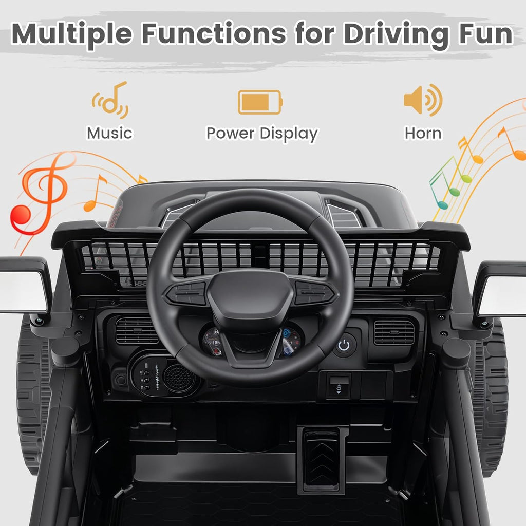 OLAKIDS 12V Ride On Truck, Battery Powered Electric Vehicle for Kids with Remote Control Ride on Toy for 3+ Boys Girls