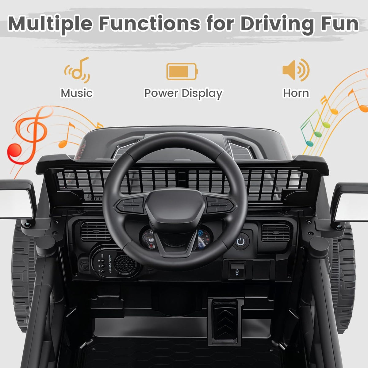 OLAKIDS 12V Ride On Truck, Battery Powered Electric Vehicle for Kids with Remote Control Ride on Toy for 3+ Boys Girls