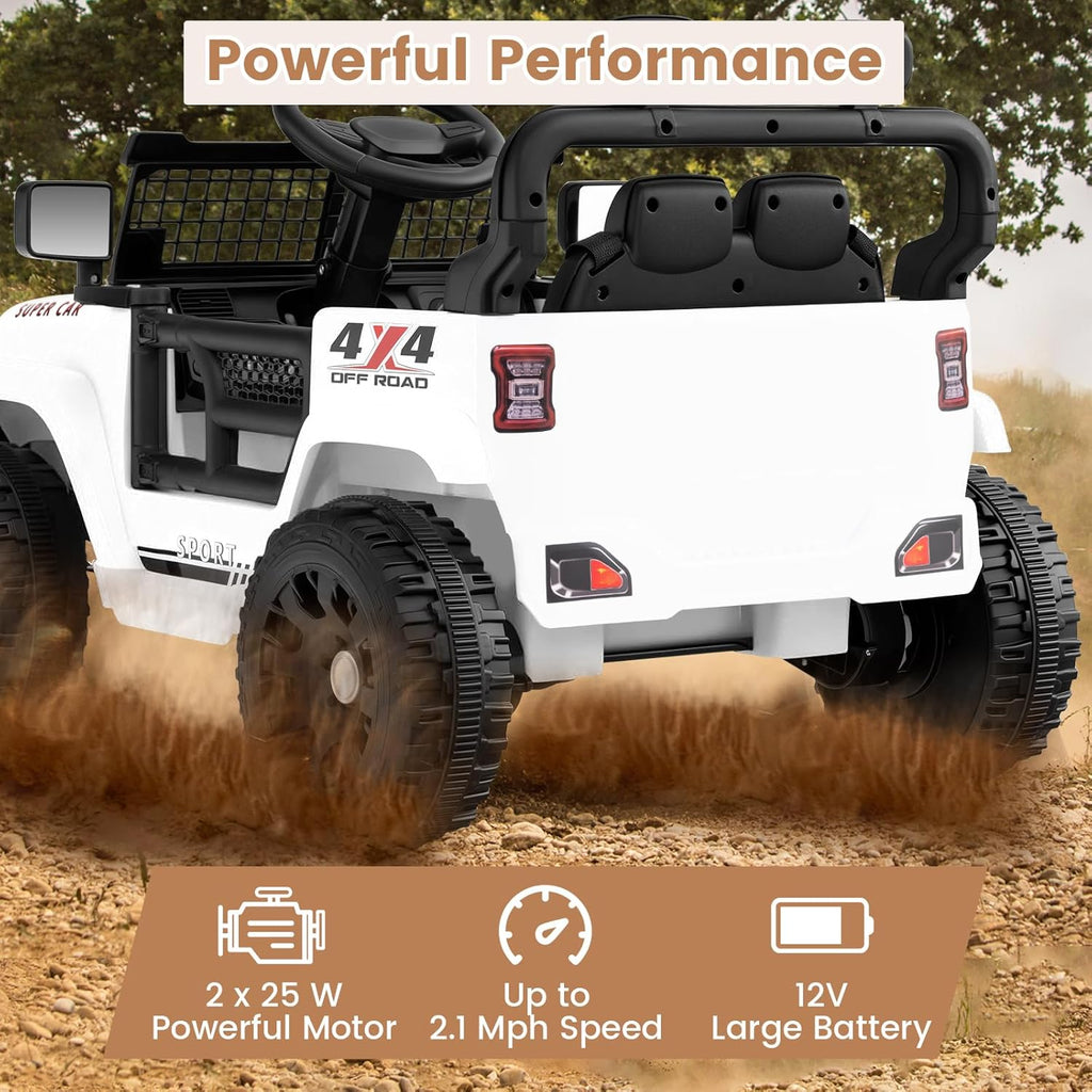 OLAKIDS 12V Ride On Truck, Battery Powered Electric Vehicle for Kids with Remote Control Ride on Toy for 3+ Boys Girls
