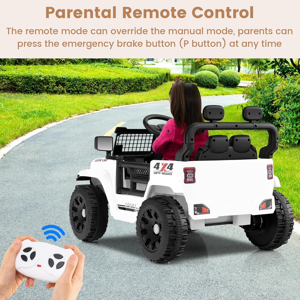 OLAKIDS 12V Ride On Truck, Battery Powered Electric Vehicle for Kids with Remote Control Ride on Toy for 3+ Boys Girls