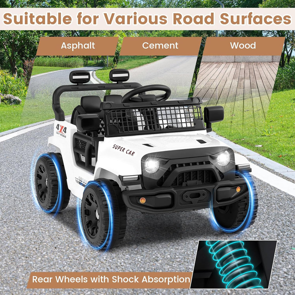 OLAKIDS 12V Ride On Truck, Battery Powered Electric Vehicle for Kids with Remote Control Ride on Toy for 3+ Boys Girls