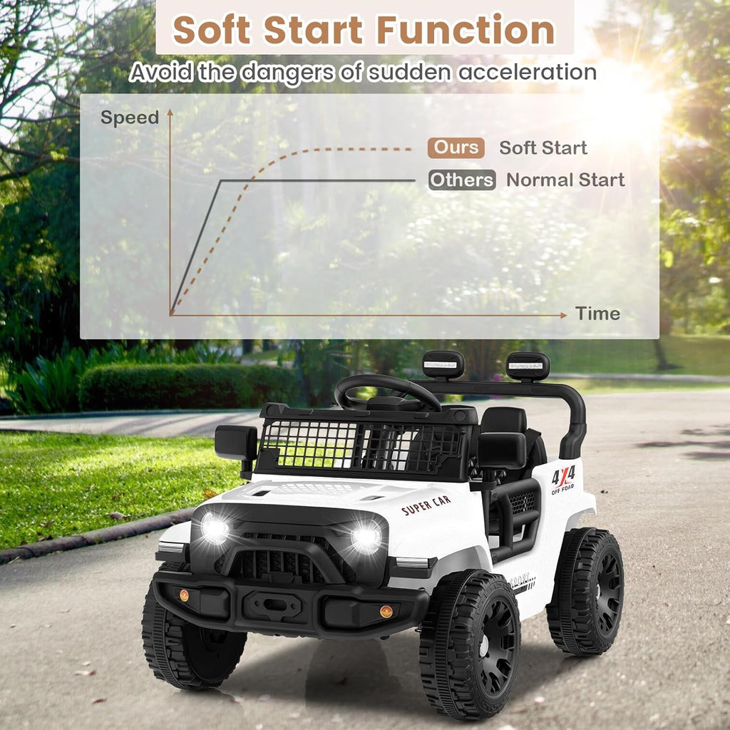 OLAKIDS 12V Ride On Truck, Battery Powered Electric Vehicle for Kids with Remote Control Ride on Toy for 3+ Boys Girls