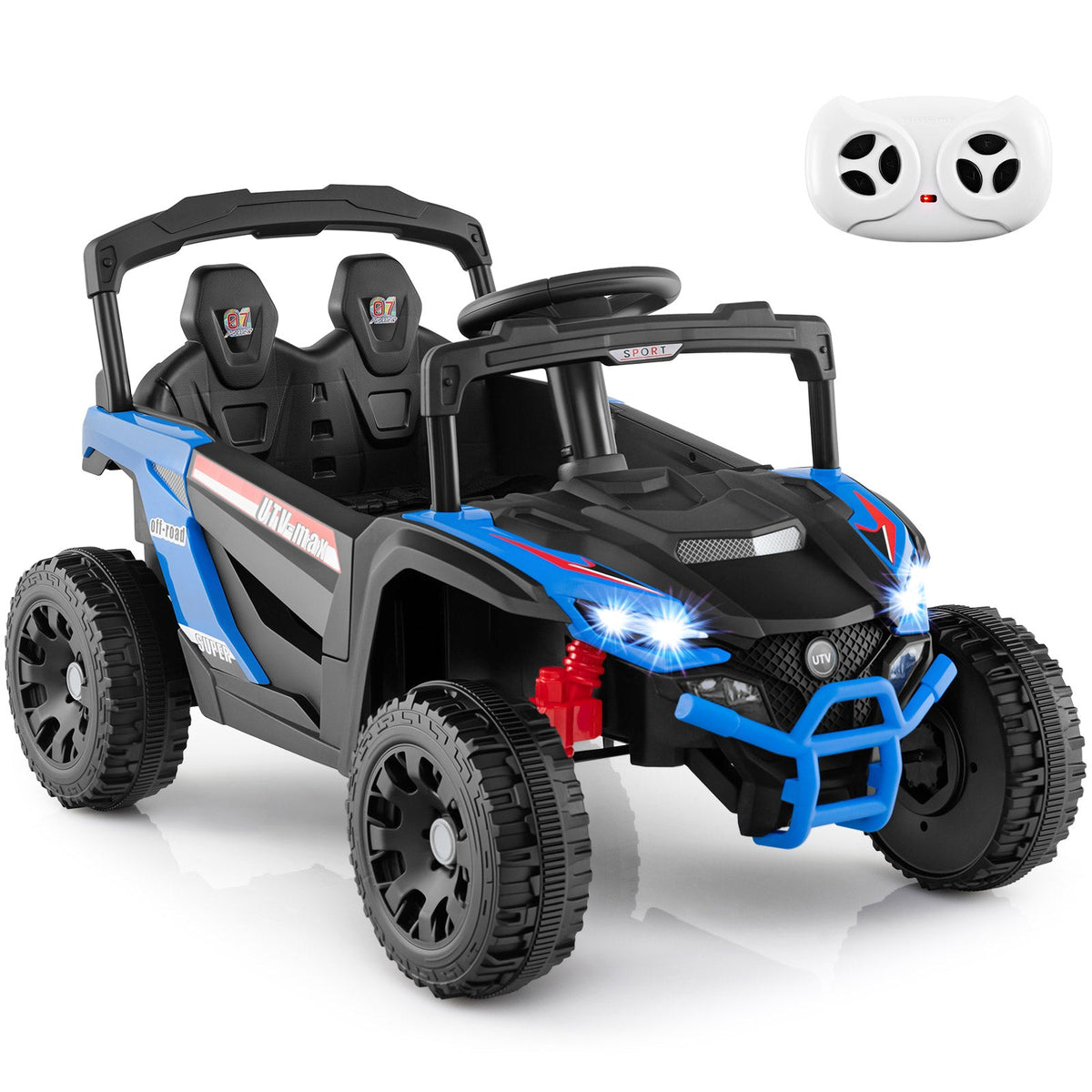 OLAKIDS 12V Ride on Car UTV, Electric Off-Road Truck for Toddlers Aged 3+ Years