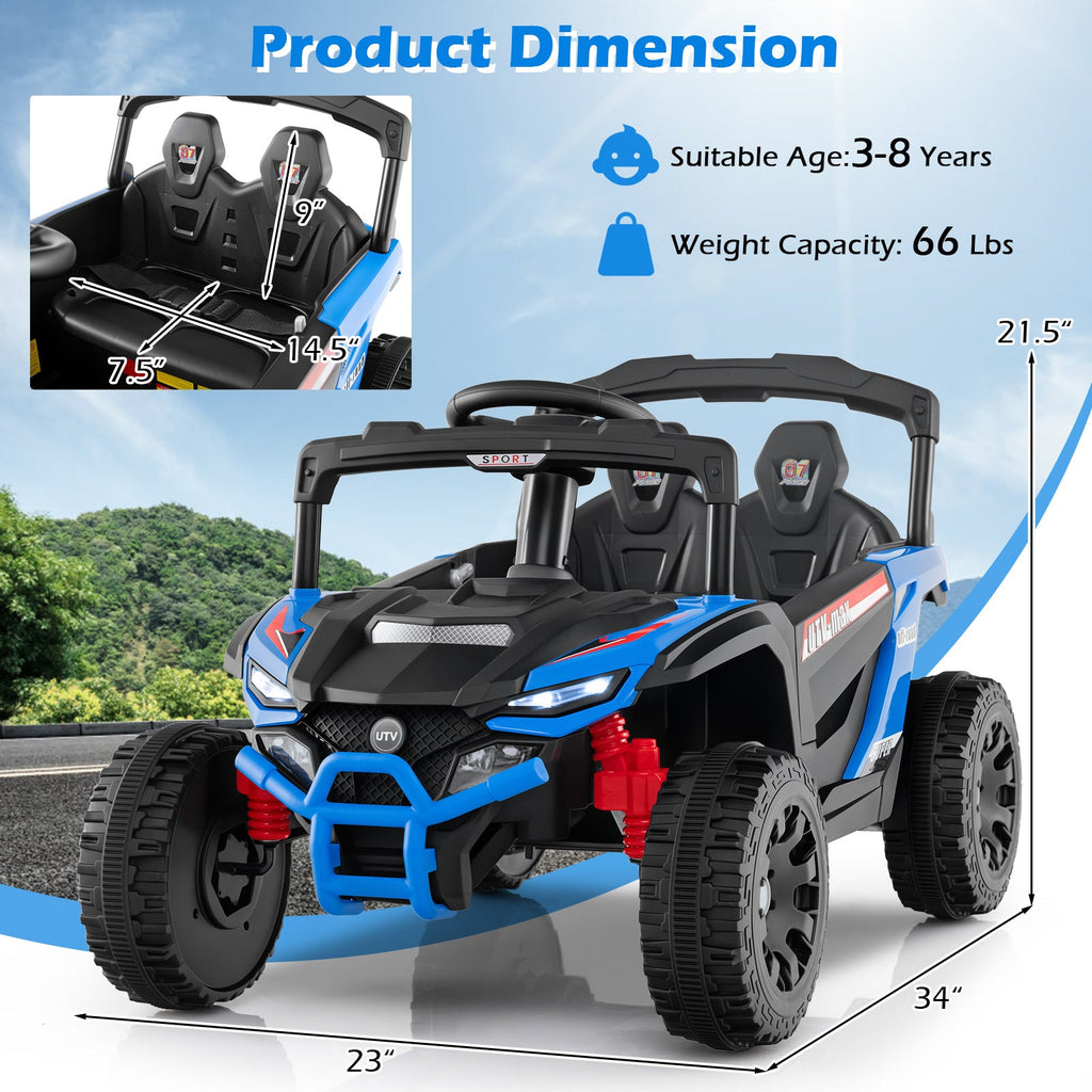 OLAKIDS 12V Ride on Car UTV, Electric Off-Road Truck for Toddlers Aged 3+ Years