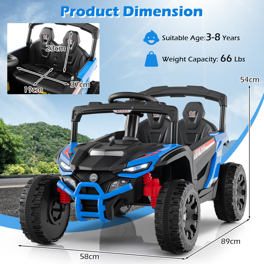 OLAKIDS 12V Ride on Car UTV, Electric Off-Road Truck for Toddlers Aged 3+ Years