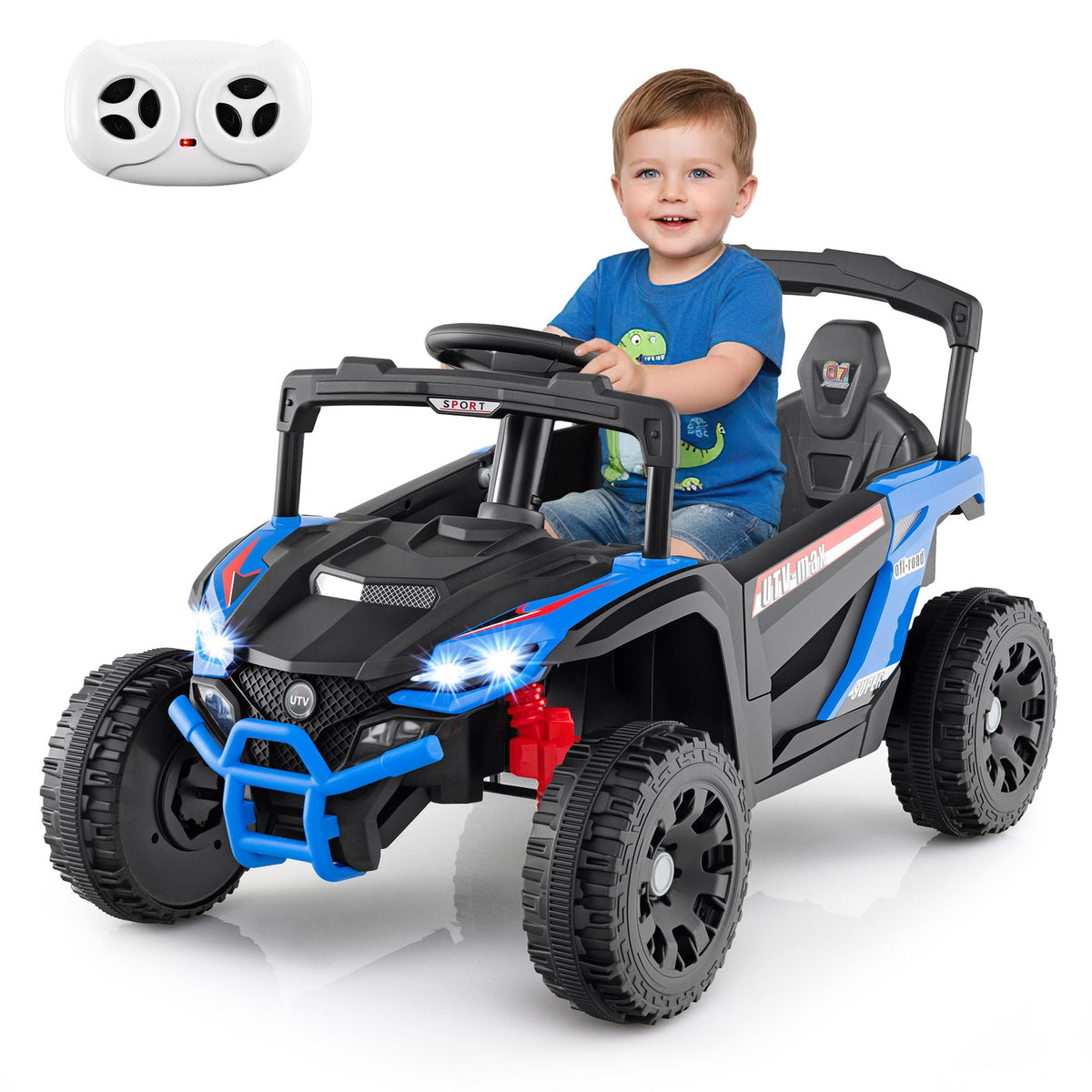 OLAKIDS 12V Ride on Car UTV, Electric Off-Road Truck for Toddlers Aged 3+ Years