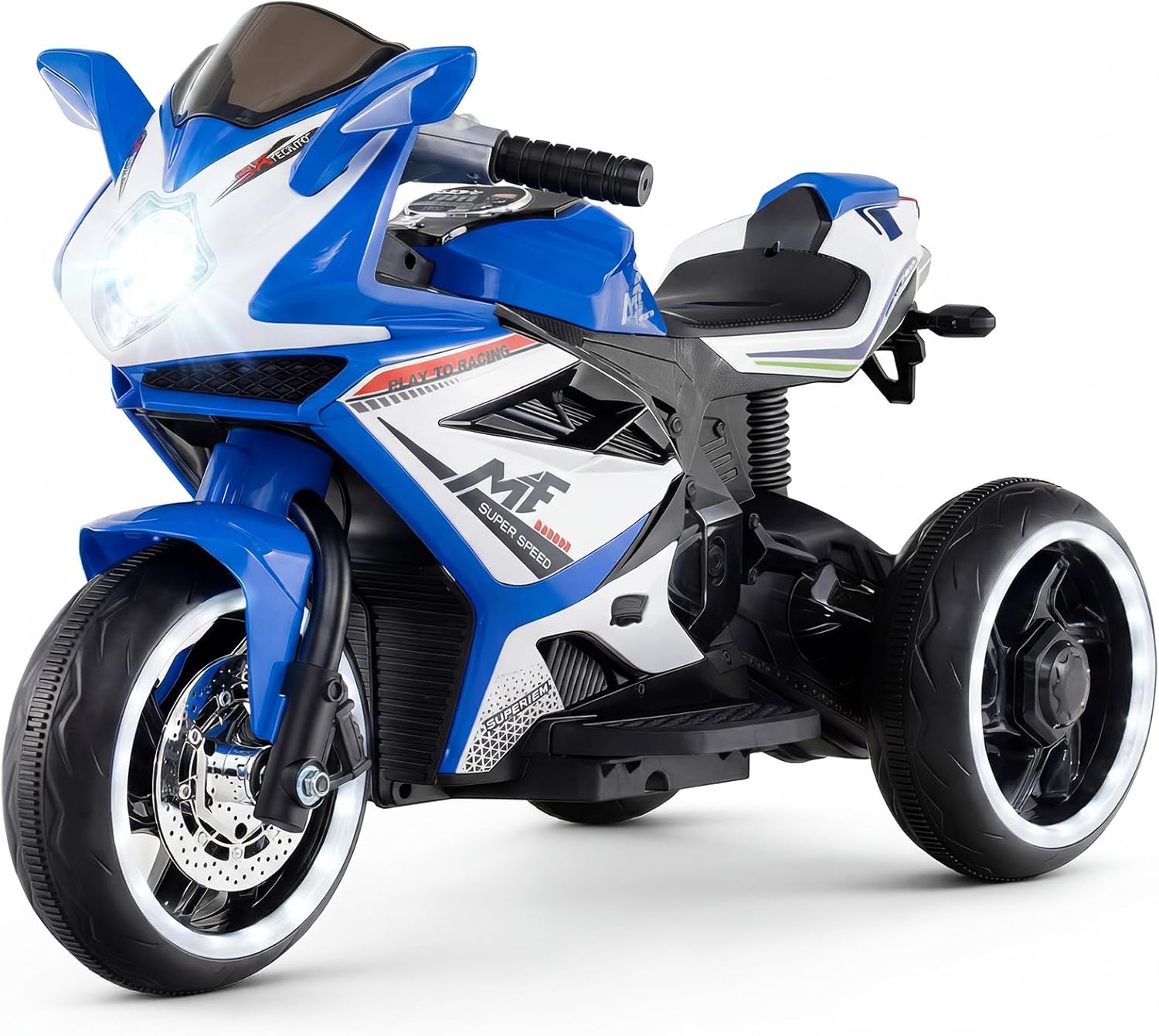 OLAKIDS 6V 3-Wheel Kids Motorcycle with Lights & Music for Toddlers 3+
