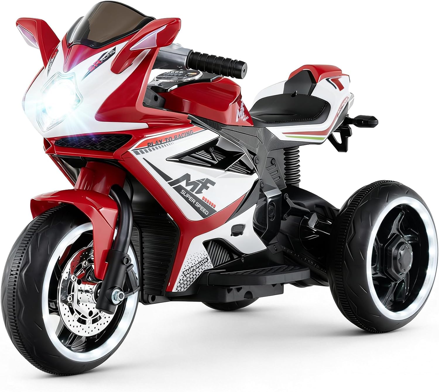 OLAKIDS 6V 3-Wheel Kids Motorcycle with Lights & Music for Toddlers 3+