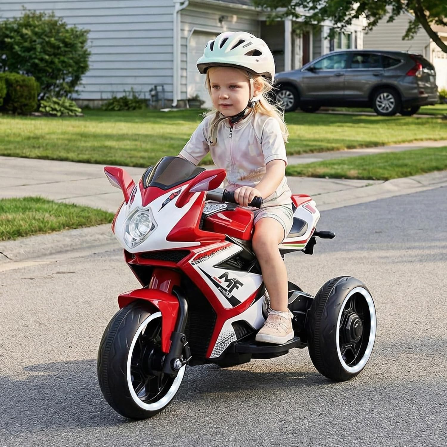 OLAKIDS 6V 3-Wheel Kids Motorcycle with Lights & Music for Toddlers 3+