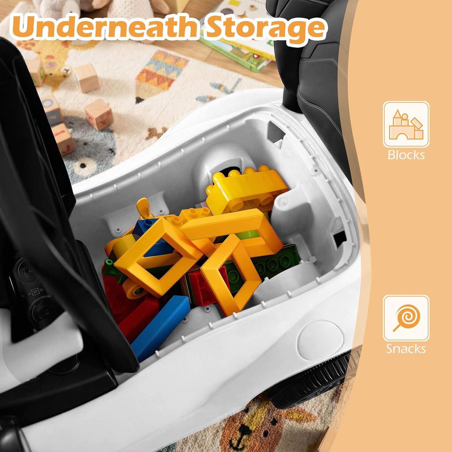 OLAKIDS Licensed Toyota 3 in 1 Toddler Ride On Push Car with Parent Handle, Guardrails and Storage