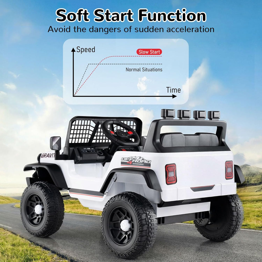 OLAKIDS 24V Ride on Car with Remote Control, Bluetooth Soft Start for Kids Aged 3+