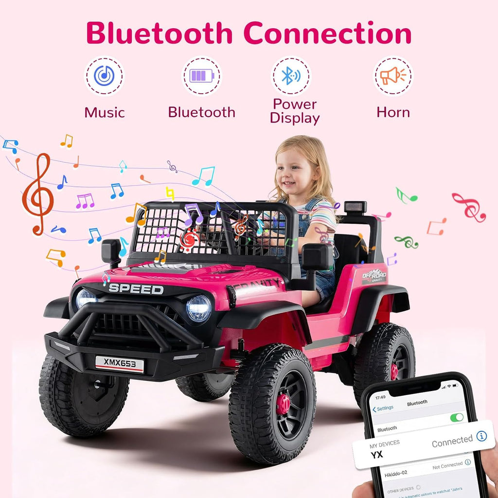 OLAKIDS 24V Ride on Car with Remote Control, Bluetooth Soft Start for Kids Aged 3+
