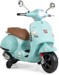OLAKIDS Licensed 12V Vespa Scooter Kids Motorcycle with Training Wheels