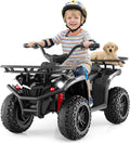OLAKIDS 12V Kids ATV Quad with 2 Speeds, Spring Suspension, LED Lights for Boys Girls Ages 3+