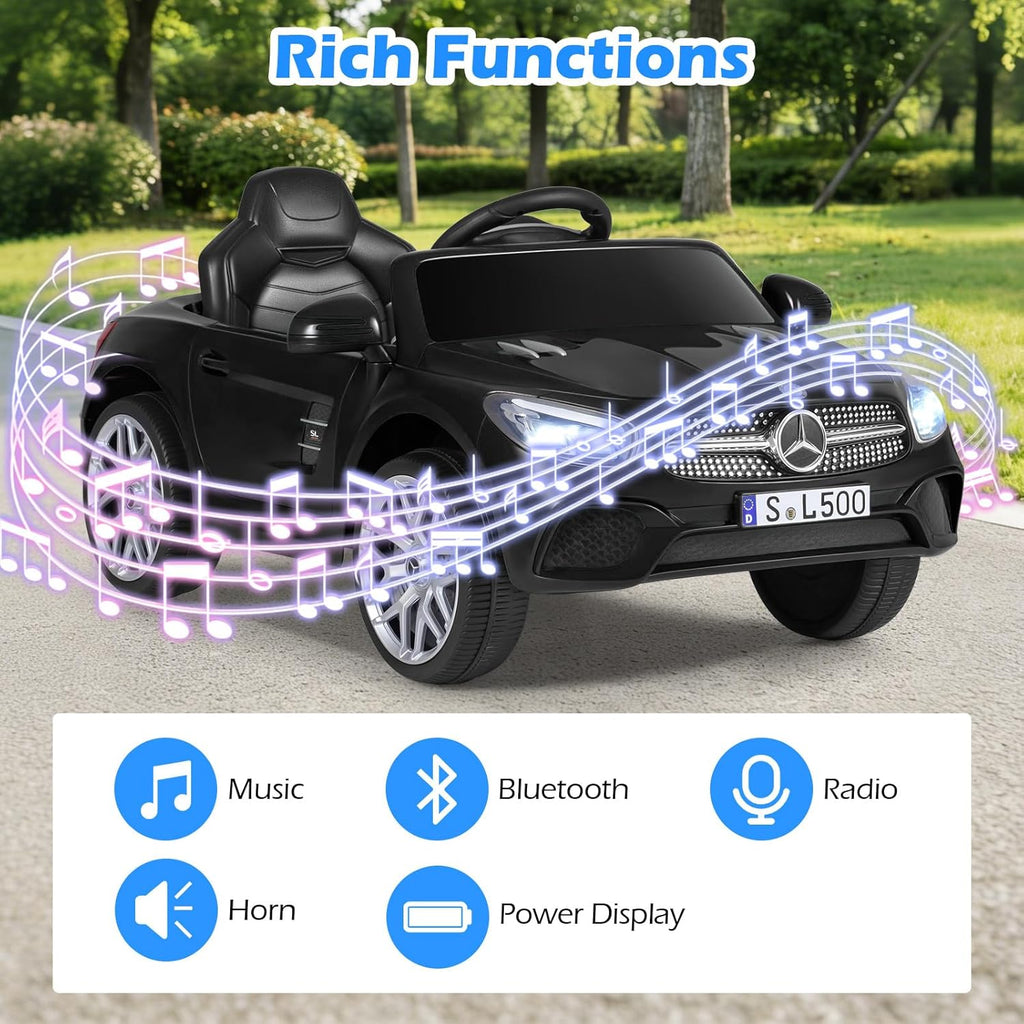 OLAKIDS Licensed Mercedes SL500 12V Kids Ride On Car with Remote Bluetooth and Suspension