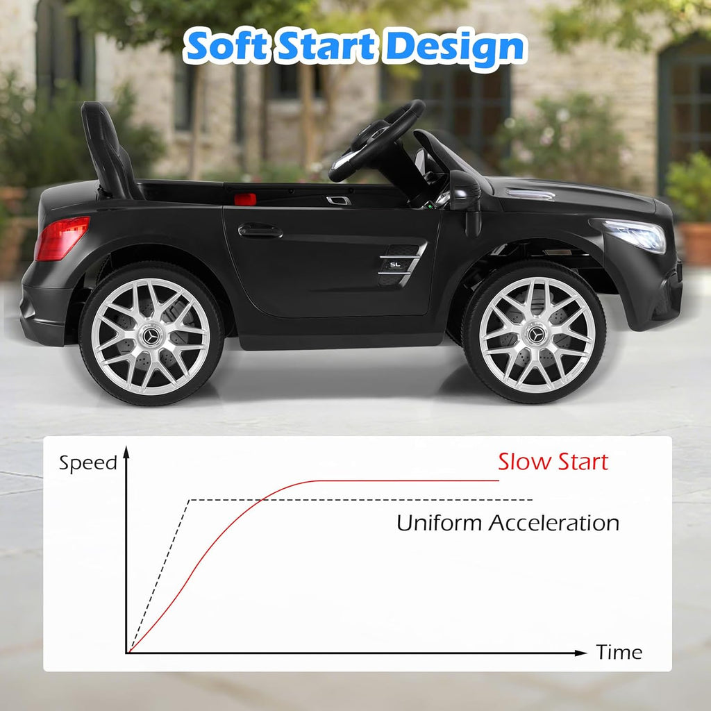 OLAKIDS Licensed Mercedes SL500 12V Kids Ride On Car with Remote Bluetooth and Suspension