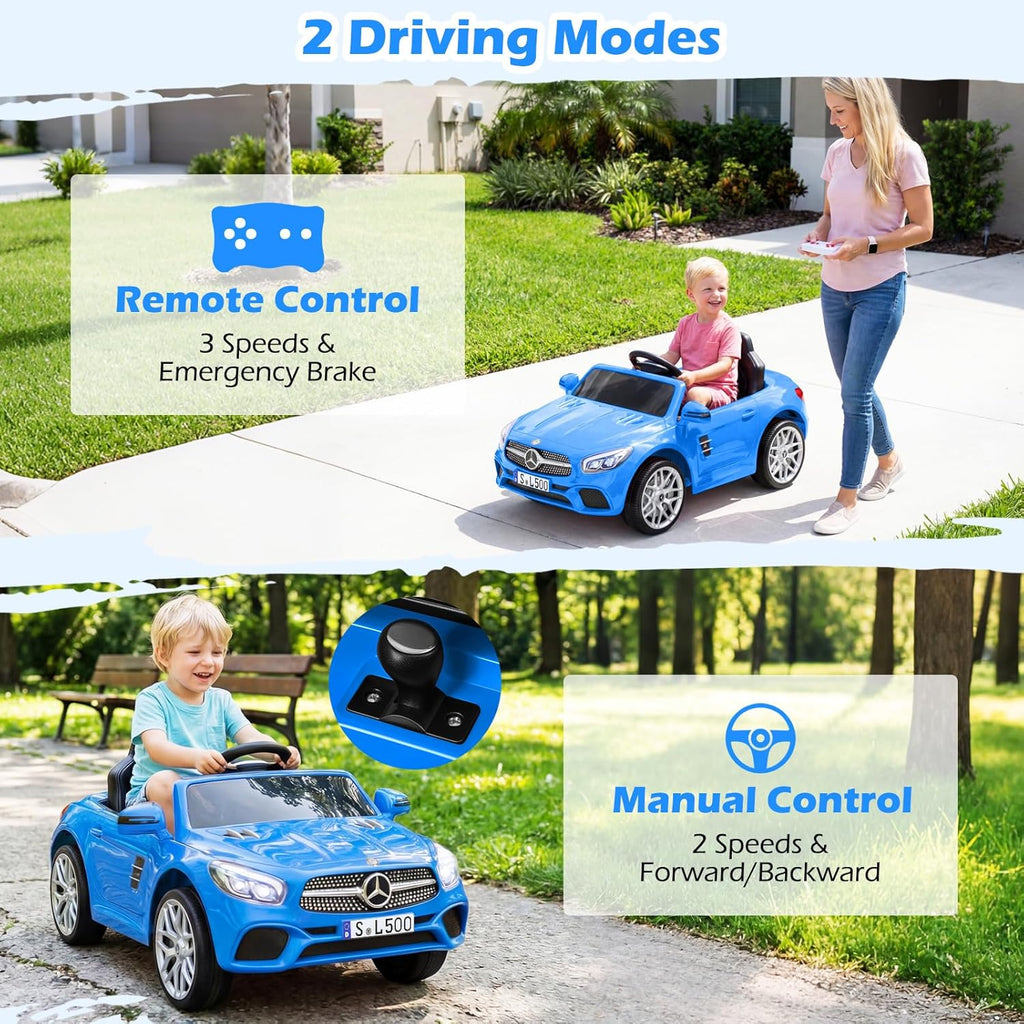 OLAKIDS Licensed Mercedes SL500 12V Kids Ride On Car with Remote Bluetooth and Suspension