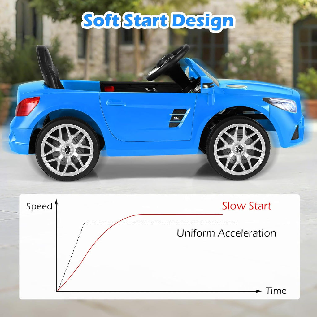 OLAKIDS Licensed Mercedes SL500 12V Kids Ride On Car with Remote Bluetooth and Suspension