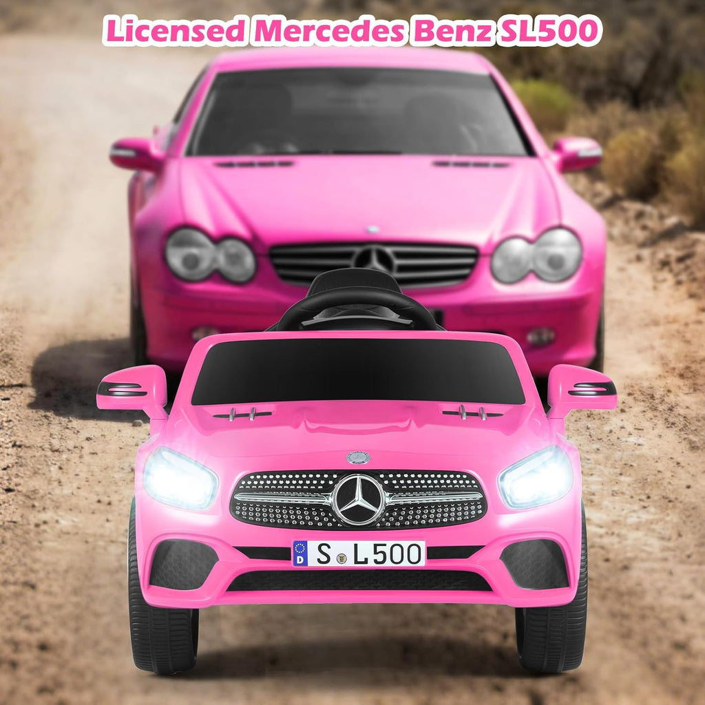 OLAKIDS Licensed Mercedes SL500 12V Kids Ride On Car with Remote Bluetooth and Suspension