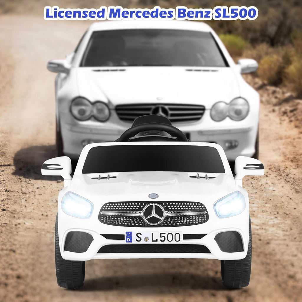 OLAKIDS Licensed Mercedes SL500 12V Kids Ride On Car with Remote Bluetooth and Suspension