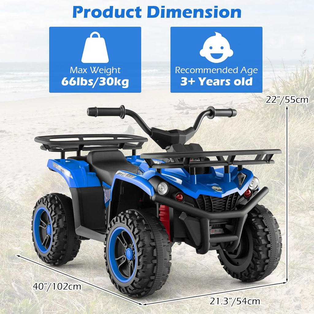 OLAKIDS 24V Kids ATV Quad Ride On Car for Boys Girls Ages 3+
