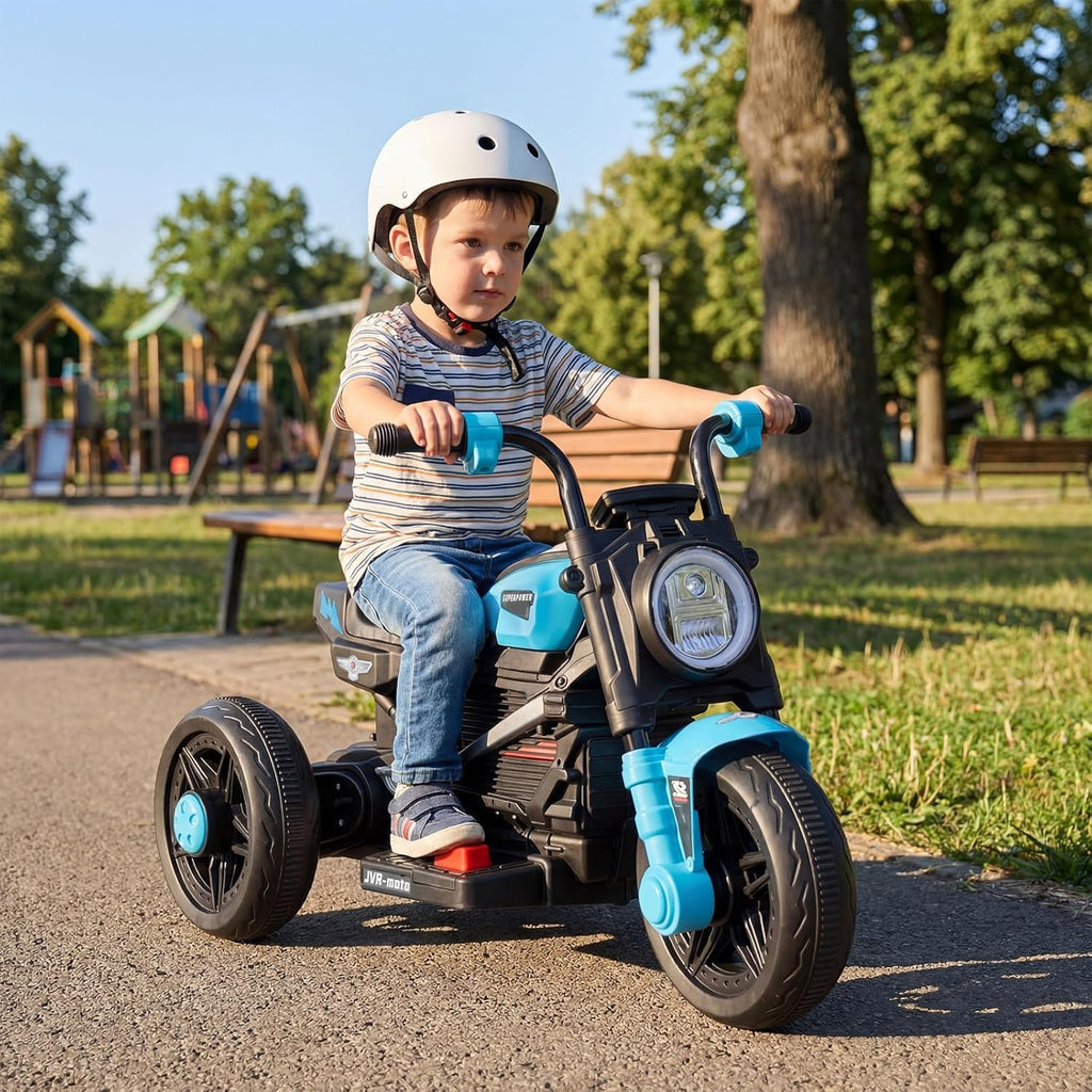 OLAKIDS 6V Kids Motorcycle with Forward & Reverse Switch, Headlight, Horn, Music, Story, USB Port
