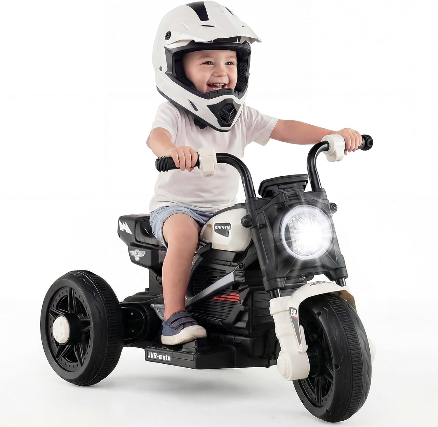 OLAKIDS 6V Kids Motorcycle with Forward & Reverse Switch, Headlight, Horn, Music, Story, USB Port